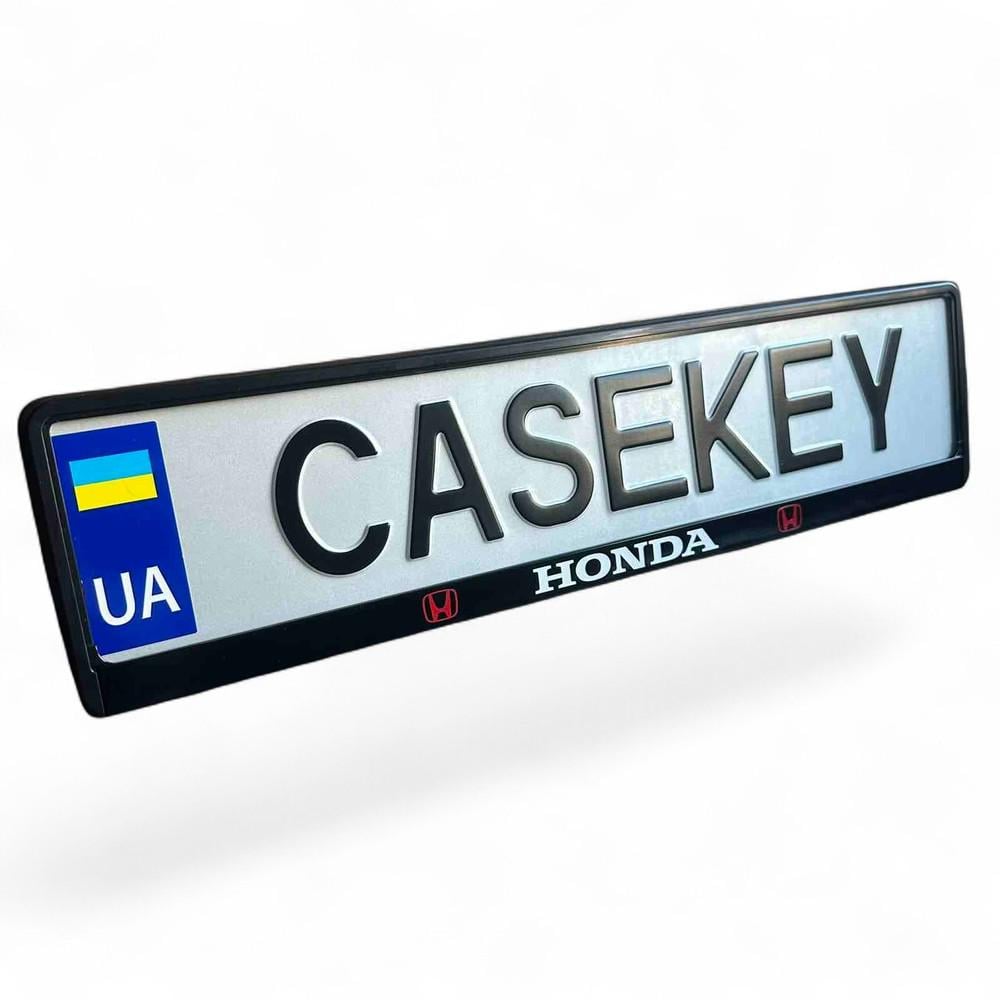 Авторамка с лакированной печатью Honda (horamka3) Авторамка с лакированной печатью Honda (horamka3)