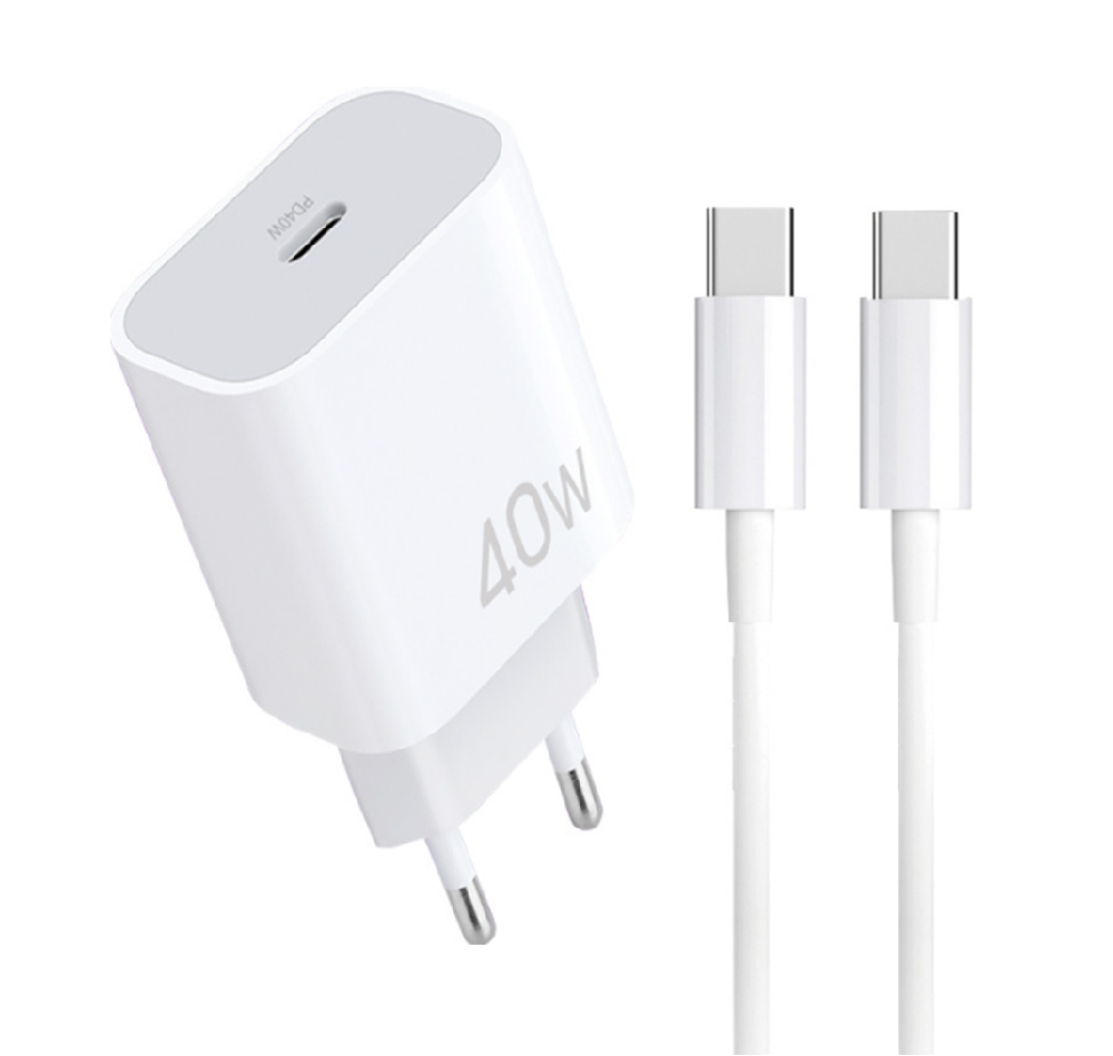 Зарядное устройство сетевое с кабелем WUW-T108 PD 40W charger with CC cable (35226788)