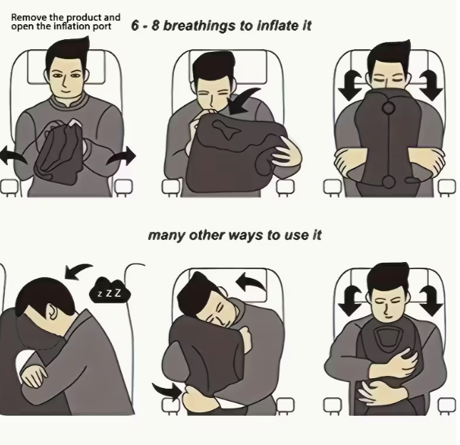 Подушка надувна в дорогу для шиї з ергономічною підтримкою (1415) - фото 3 Подушка надувна в дорогу для шиї з ергономічною підтримкою (1415) - фото 3