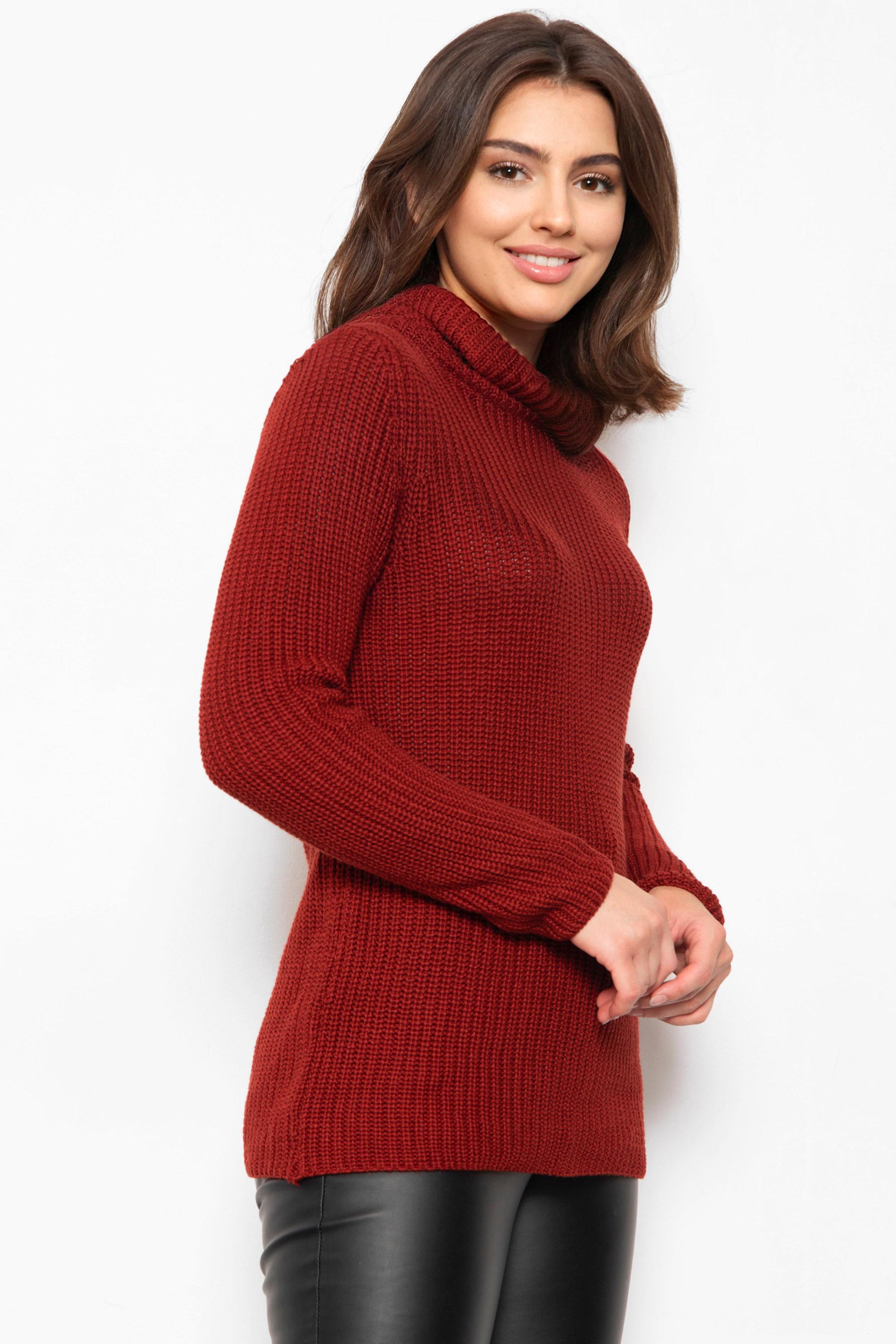 Свитер женский вязаный L Коричневый (184524) - фото 2 Свитер женский вязаный L Коричневый (184524) - фото 2