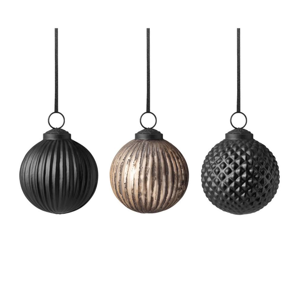 Набор елочных игрушек Villeroy & Boch Black Xmas 10х8 см 3 шт. (1486727419)