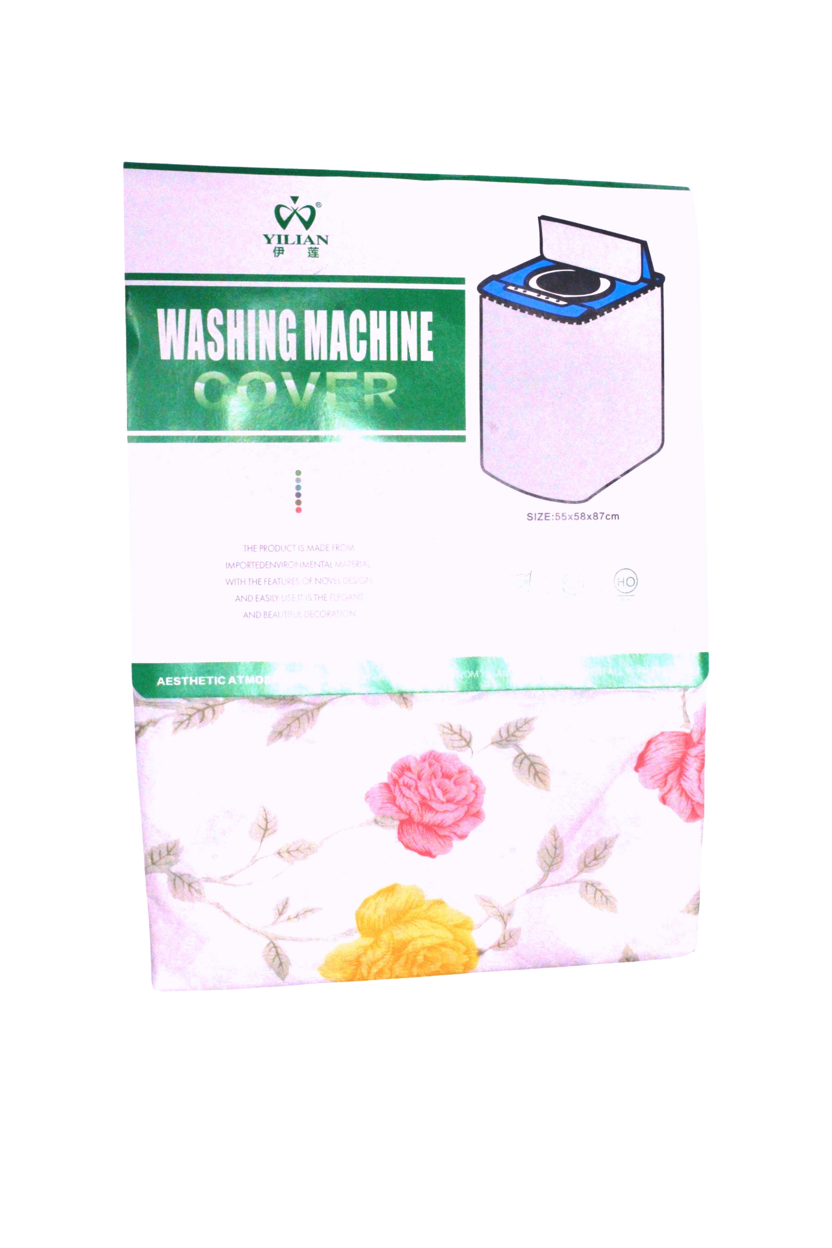 Чехол для стиральной машины полиэтиленовый 55х58х87 см Роза