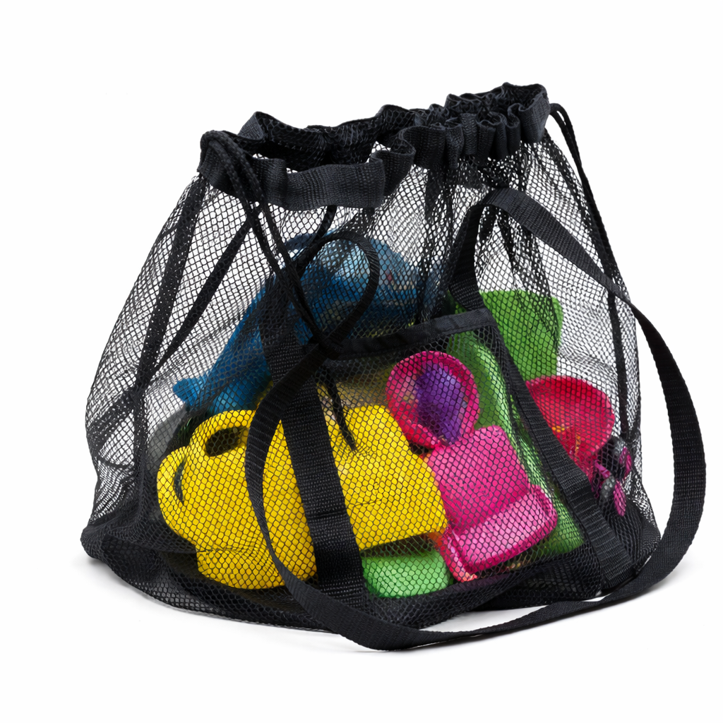 Сумка ORGANIZE з міцної сітки в пісочницю на затяжці 32х32 см Чорний (STK006-1-black)