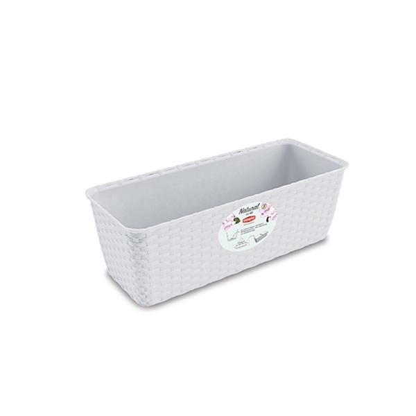 Вазон прямоугольный с автополивом Stefanplast Natural 5,3 л 40х16х13 см Белый (73700)