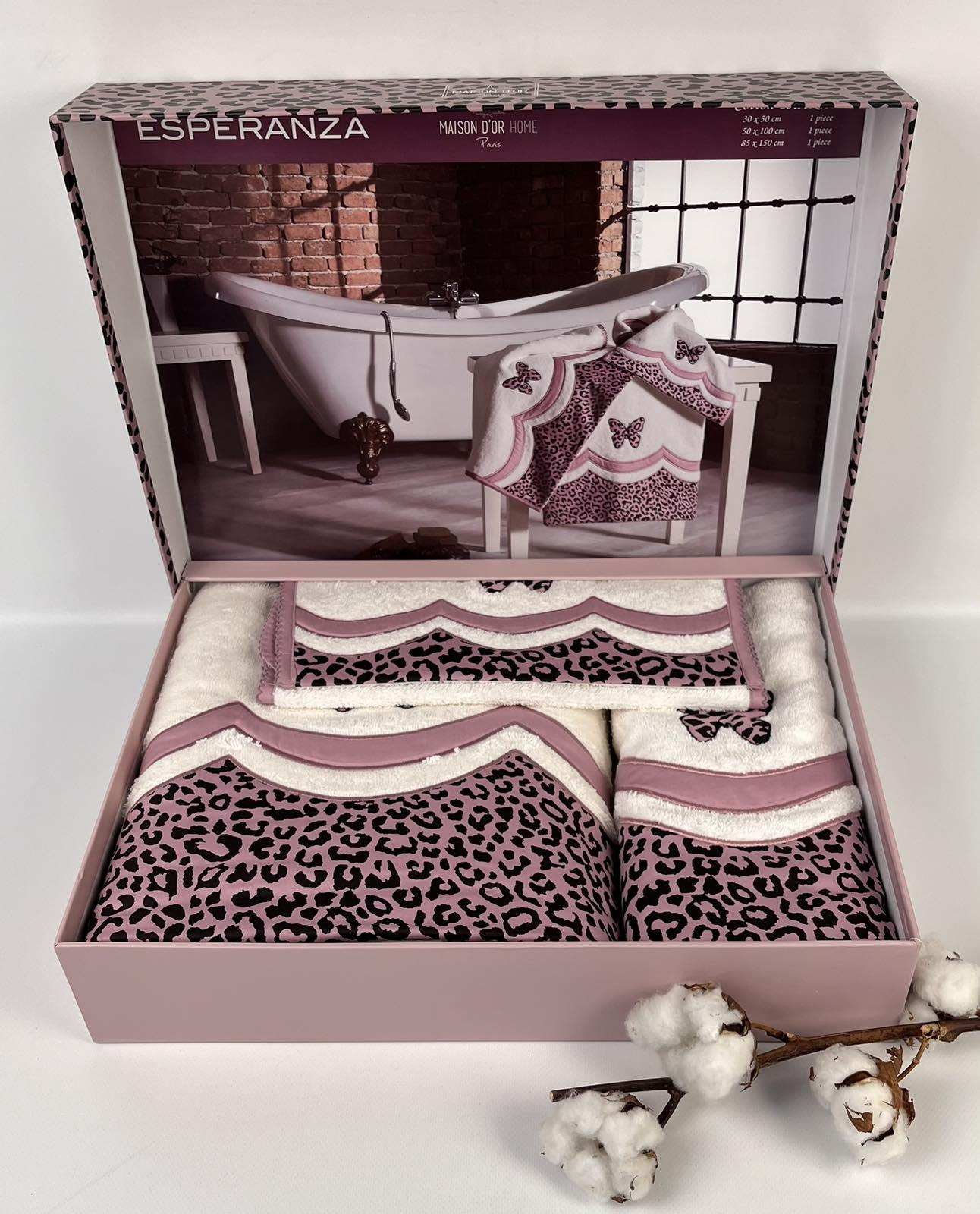 Полотенца Maison D'or Esperanza 3 шт. 85x150 см Ecru/Dark Lilac (CN28621)