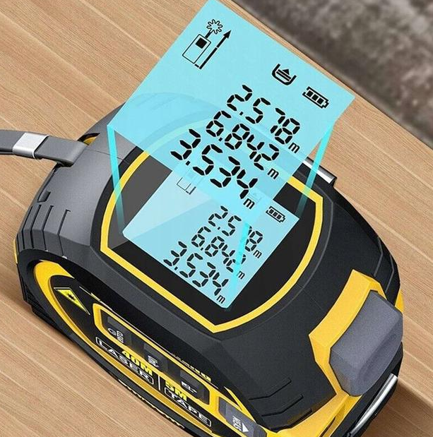 Далекомір-рулетка і лазерний нівелір з дисплеєм 40 м/5 м - фото 2