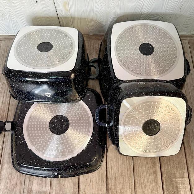 Набір посуду Higher Kitchen HK-317 із гранітним антипригарним покриттям 14 предметів Чорний (317АА) - фото 8 Набір посуду Higher Kitchen HK-317 із гранітним антипригарним покриттям 14 предметів Чорний (317АА) - фото 8