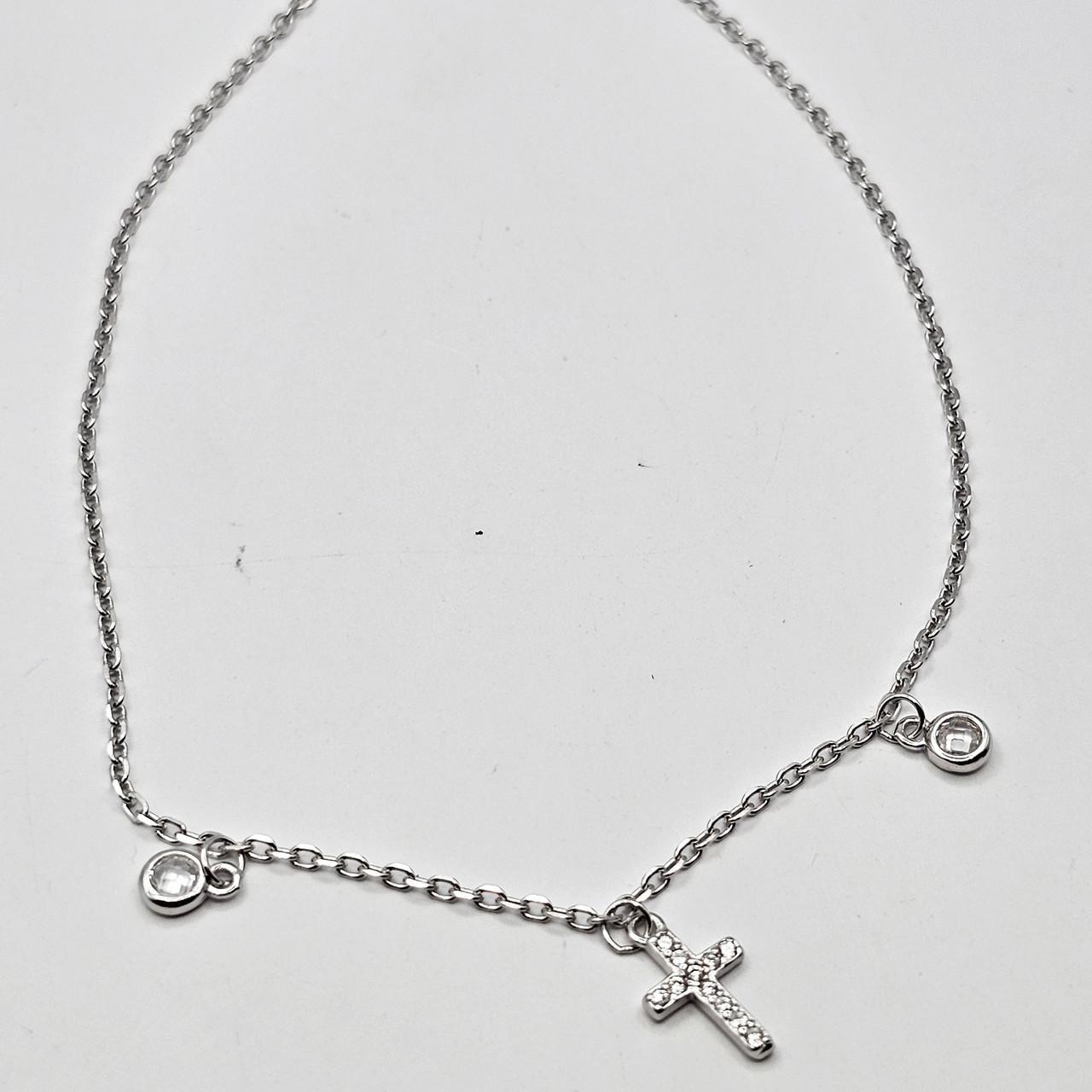 Браслет на ногу серебряный с кубическим цирконием Вера 23 +3 см 1,77 г (2804806190)