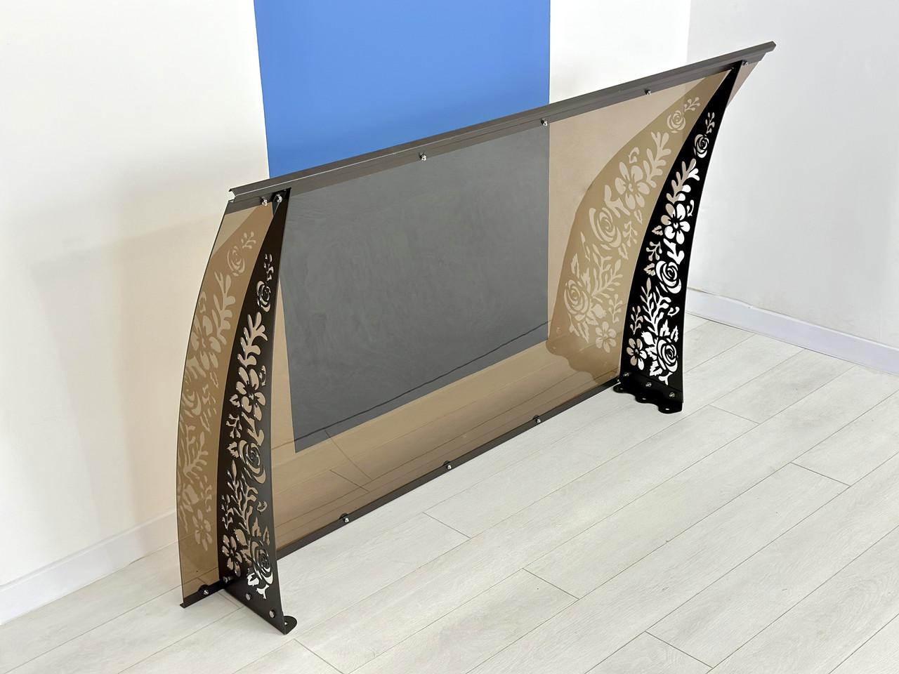 Навес-козырек Prime Роза поликарбонат монолитный 3 мм 150х100 см (30424053) - фото 7