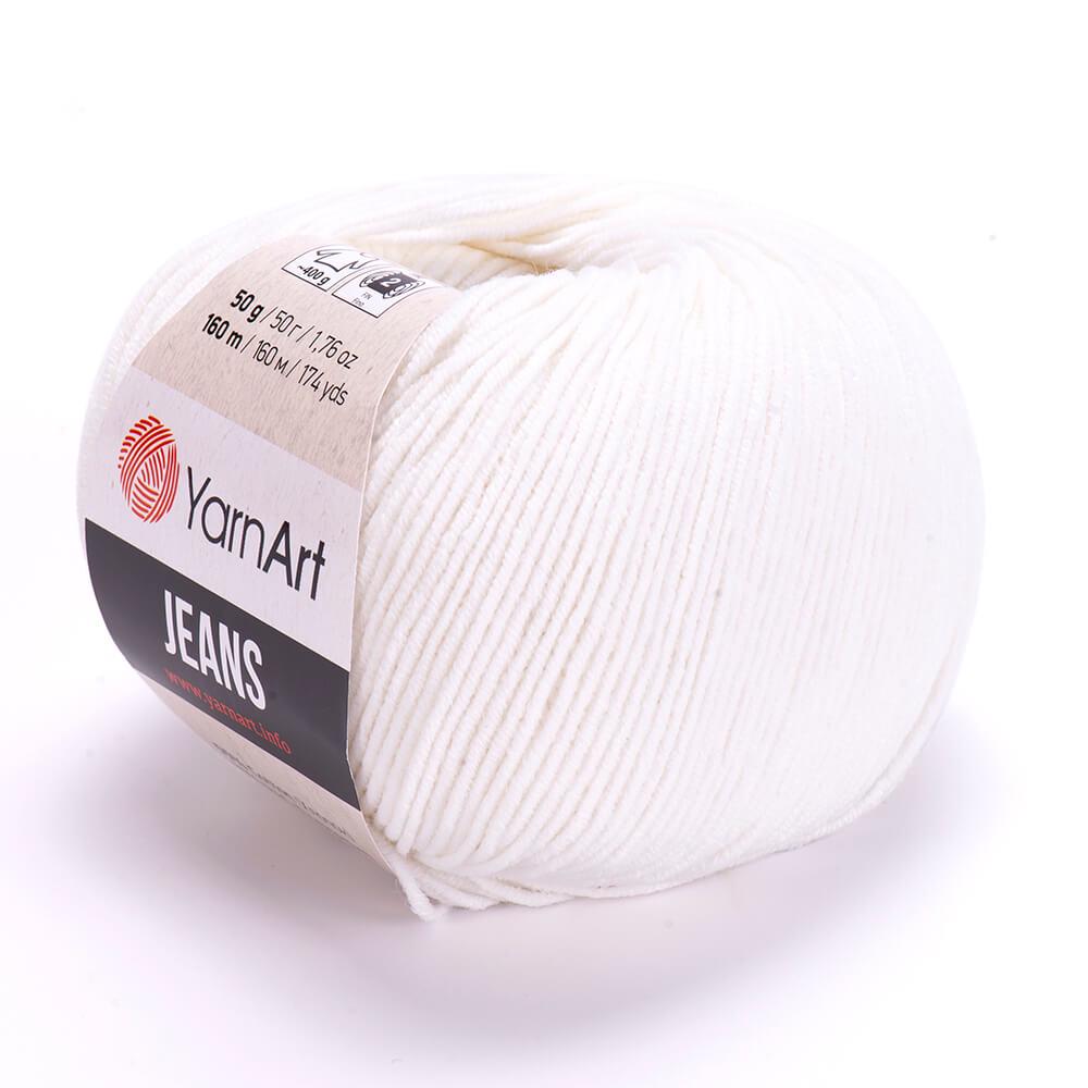 Пряжа YarnArt Jeans 01 белый (2304)