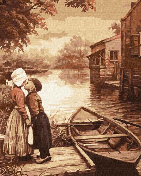 Картина за номерами Ідейка Перший поцілунок 40х50 см у термопакеті (КНО4976-mt)