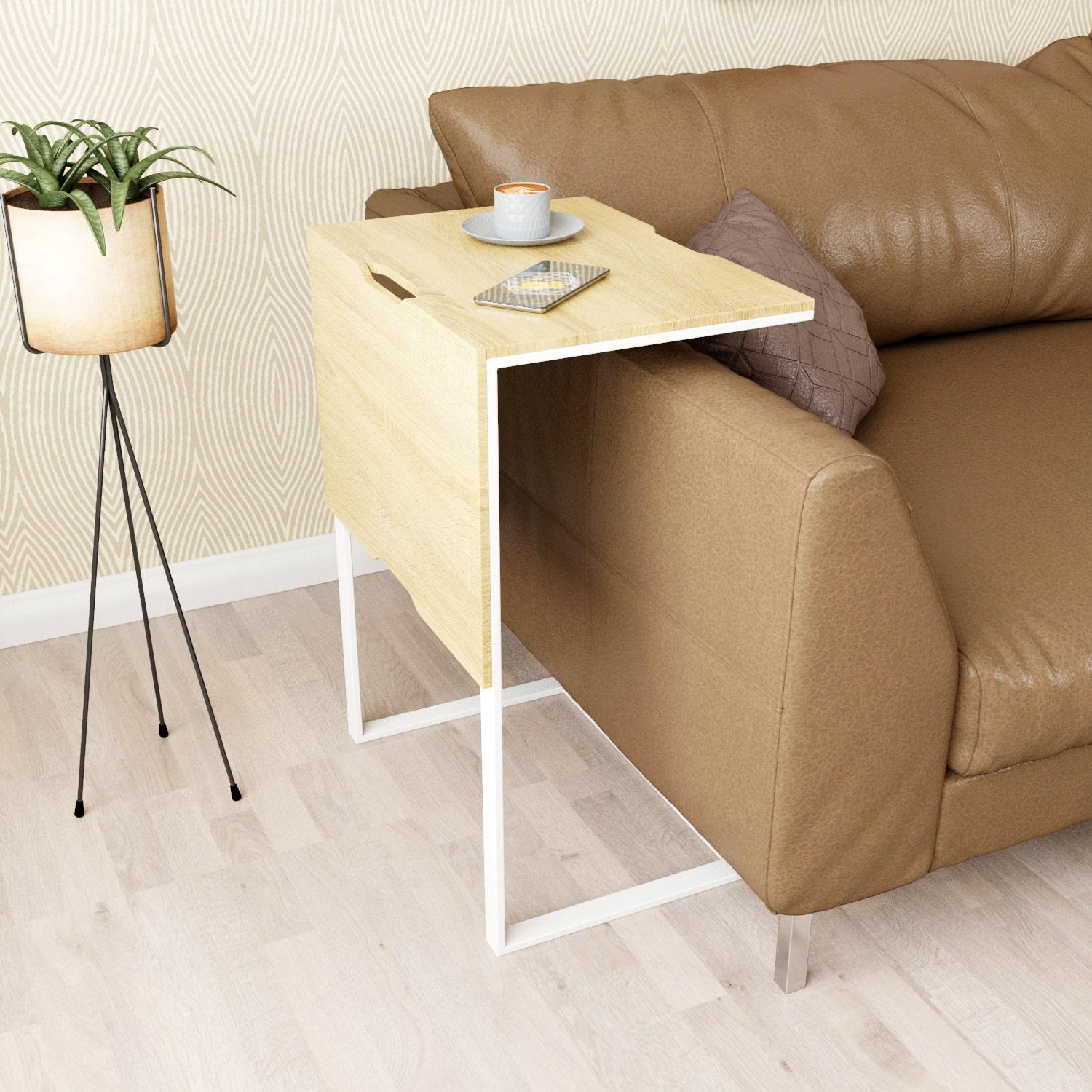 Стіл-трансформер Art In Head Fiji Combo 460x650x335 мм Білий метал/Дуб сонома (101011108) - фото 3 Стіл-трансформер Art In Head Fiji Combo 460x650x335 мм Білий метал/Дуб сонома (101011108) - фото 3