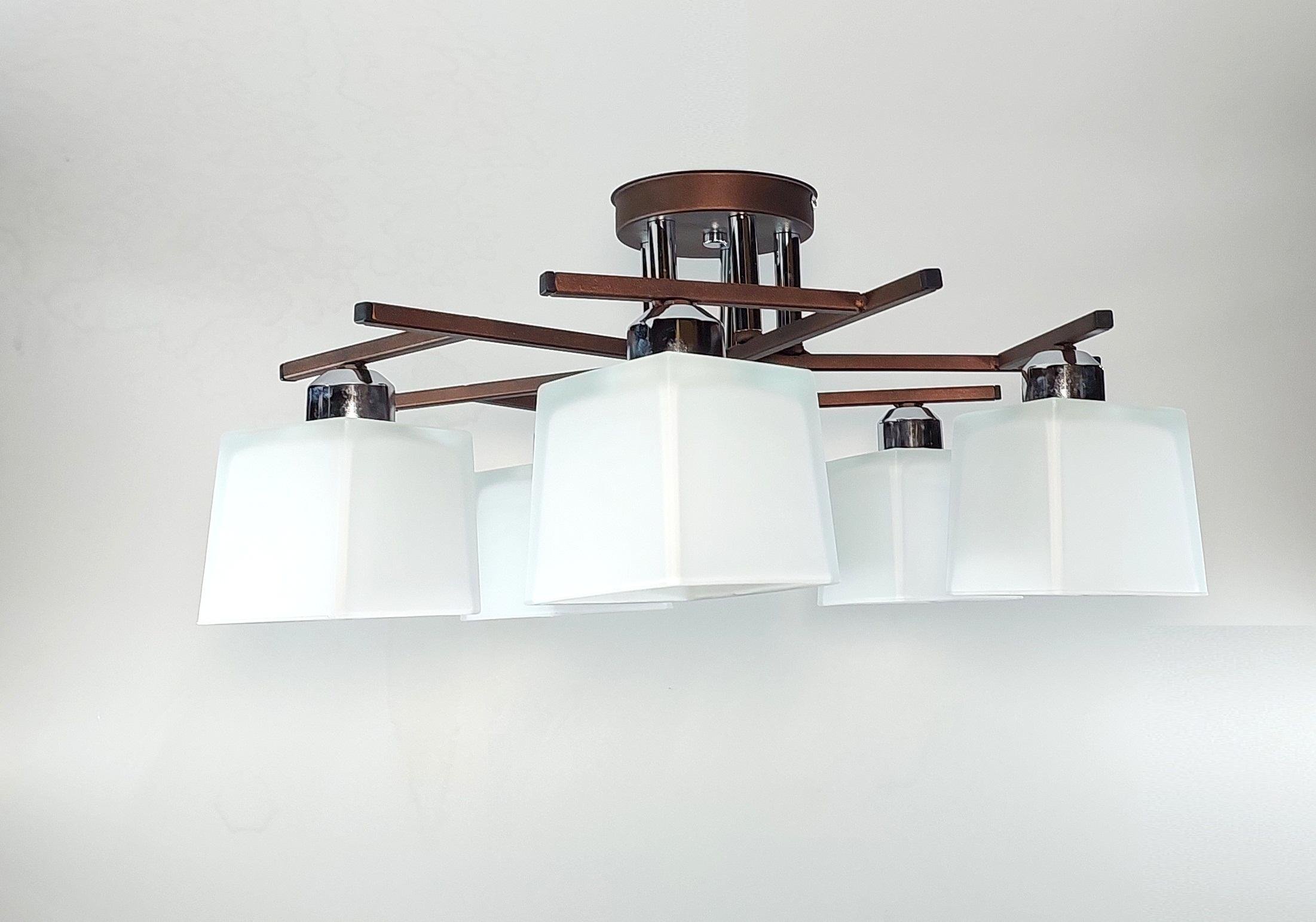 Люстра потолочная Хай-тек 3280/5 на пять плафонов металлическая Коричневый - фото 3 Люстра потолочная Хай-тек 3280/5 на пять плафонов металлическая Коричневый - фото 3