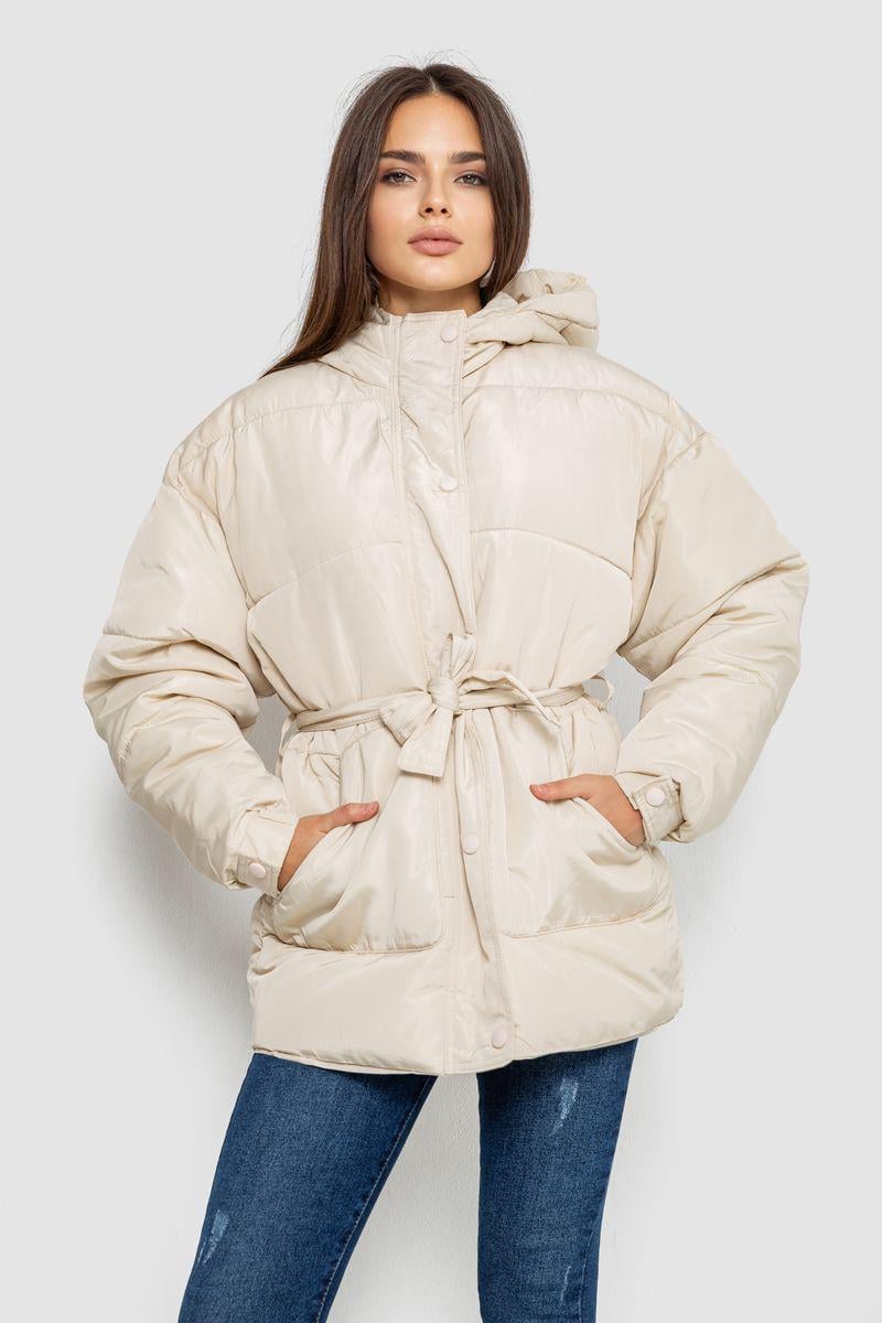 Куртка жіноча Ager демісезонна з поясом 207R005 M Світло-бежевий (113345_825804)