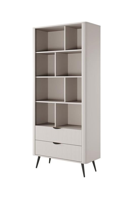 Стелаж Perfect Home Lante 2S з 2 шухлядами і чорними ніжками Бежевий (PFH-091173)