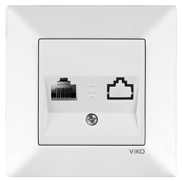 Розетка телефонная Viko Meridian 90970113-WH Белый (84430) Розетка телефонная Viko Meridian 90970113-WH Белый (84430)