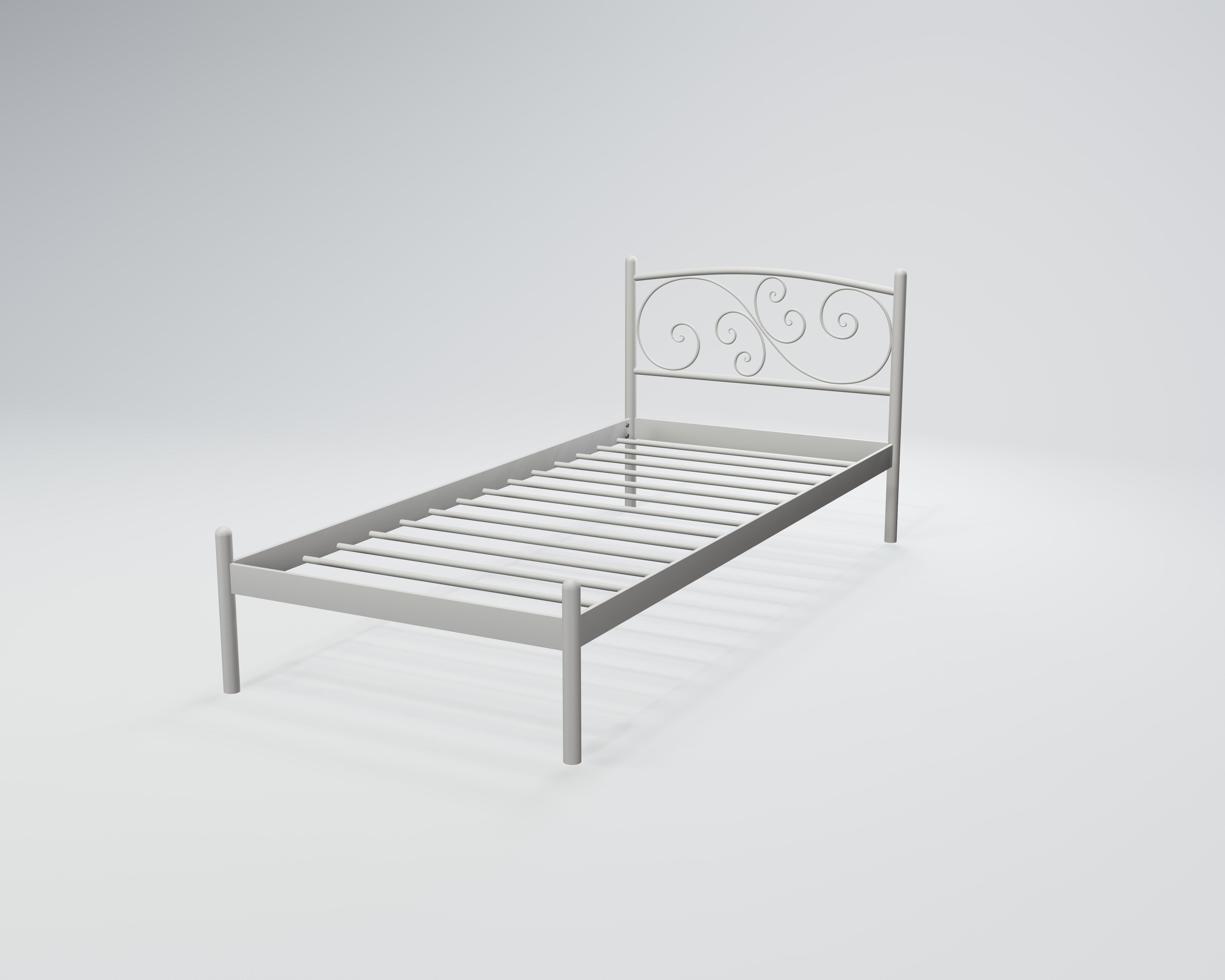 Кровать металлическая Лилия Мини 80x190 см Белый бархат