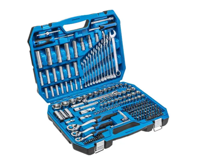 Набор инструментов Hoegert HT1R444 1/4" 3/8" 1/2" 222 шт. Серый (29374854)