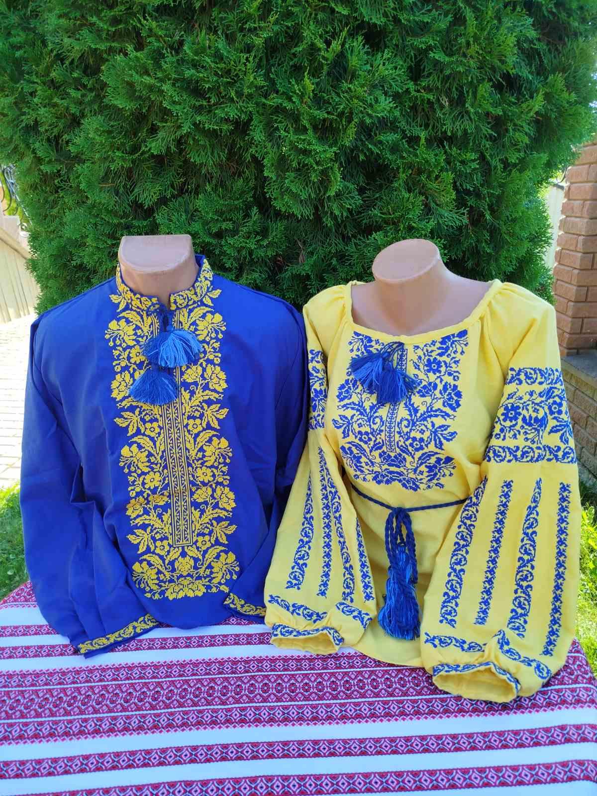 Вишиванки для пари Соколинний узір Український р. 48 (29378190) - фото 1 Вишиванки для пари Соколинний узір Український р. 48 (29378190) - фото 1