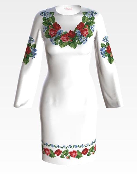 Заготовка женского платья ПЛ004 Розы и незабудки для вышивки бисером и нитками из домотканого полотна Белый (ПЛ004дБ) Заготовка женского платья ПЛ004 Розы и незабудки для вышивки бисером и нитками из домотканого полотна Белый (ПЛ004дБ)