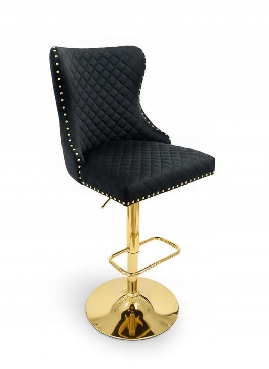 Барный стул LORD стеганый бархат Золотой/Черный (29778676)