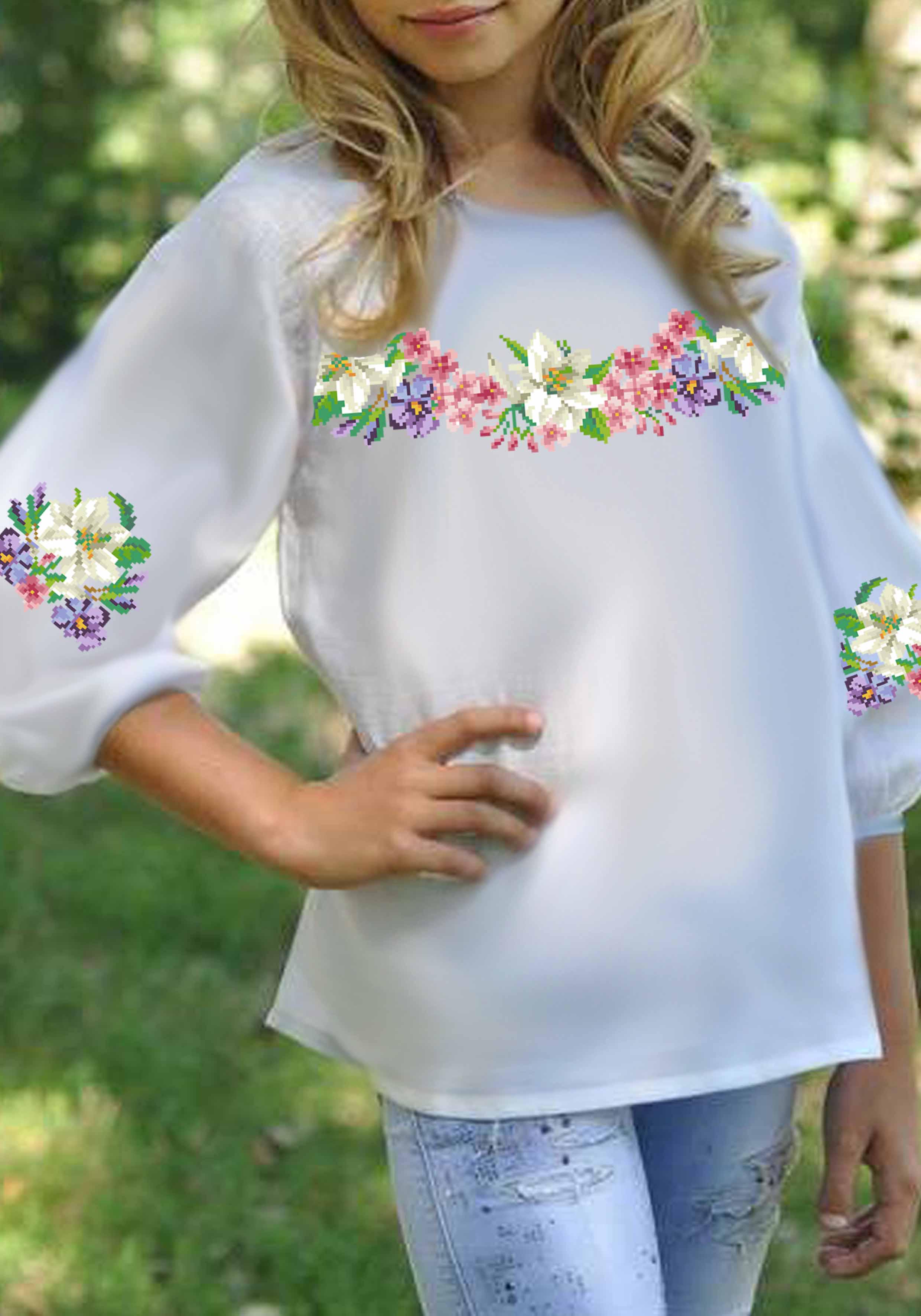 Заготовка для вышивки нитками/бисером для девочки домотканое полотно (СДД-17)