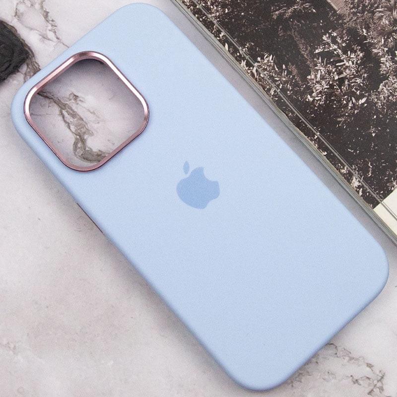 Противоударный чехол Silicone Case Metal Buttons (AA) для Apple iPhone 13 Pro (6.1") Голубой / Cloud Blue - фото 7