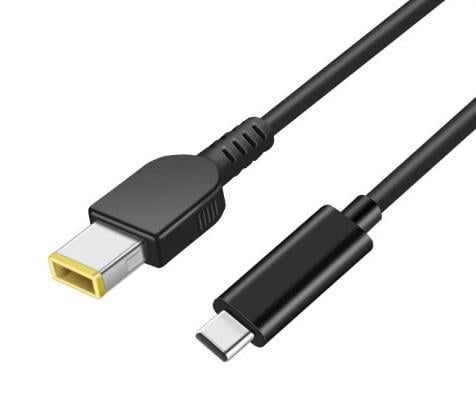 Кабель питания для зарядки ноутбука от повербанка Square Lenovo USB Type-C 65W DC 11,0х4,5