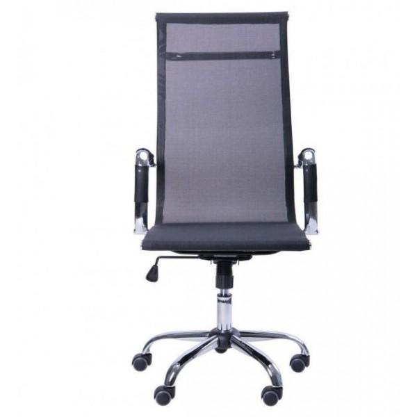Крісло офісне AMF Holding Slim Net HB XH-633 1140+80х580х640 Хром/Чорний - фото 3