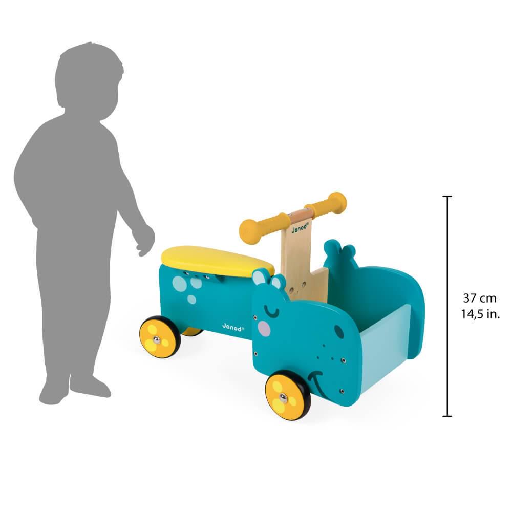 Дитячий толокар Janod J08003 Бегемотик дерев'яний (21800000) - фото 7