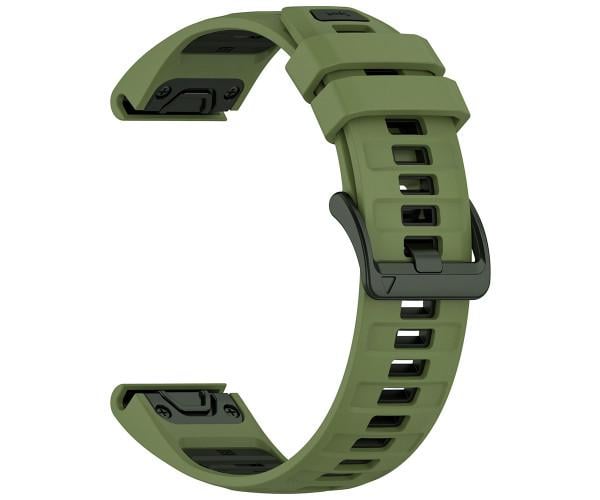 Ремешок Sport Silicone Dual Color для Garmin Fenix 8 51 мм/Tactix 8 51 мм 26 мм Зеленый с черным Ремешок Sport Silicone Dual Color для Garmin Fenix 8 51 мм/Tactix 8 51 мм 26 мм Зеленый с черным