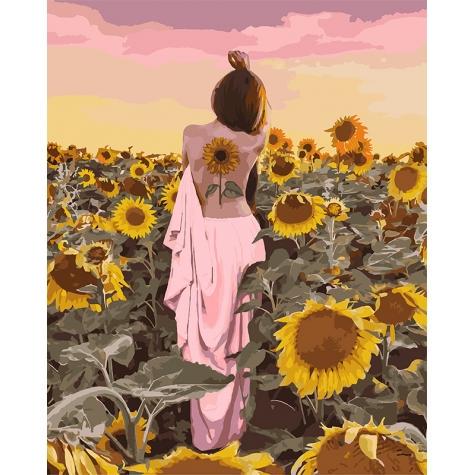 Картина по номерам Идейка Люди Подсолнечное счастье 40х50 см в термопакете (КНО4570-mt)