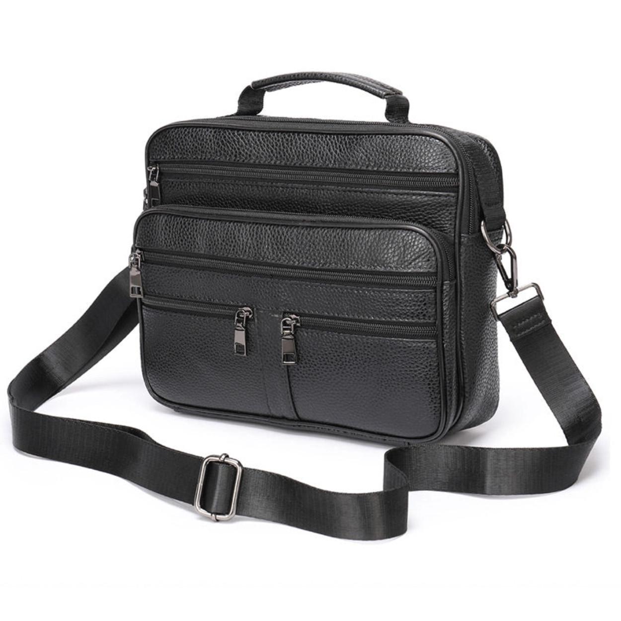 Портфель чоловічий Lorian з натуральної шкіри з відділенням для ноутбука Чорний (LR 256015-black) - фото 3 Портфель чоловічий Lorian з натуральної шкіри з відділенням для ноутбука Чорний (LR 256015-black) - фото 3