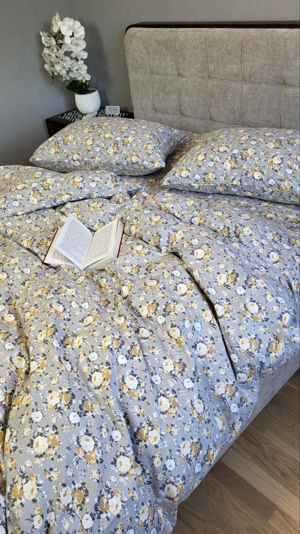 Комплект постельного белья Комфорт текстиль Фланель Фанси 200x220 см Евро с простынью на резинке 70x70 см (КТ_pvu_5733_40_70x70)