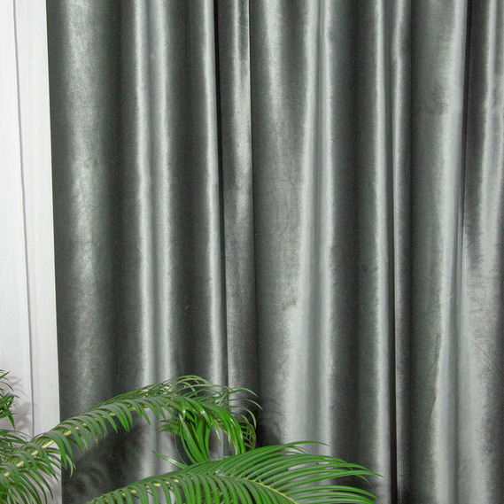 Ткань портьерная IDEIA Milano V-13 бархат однотонная 2,95 м Серый (2200004243627)
