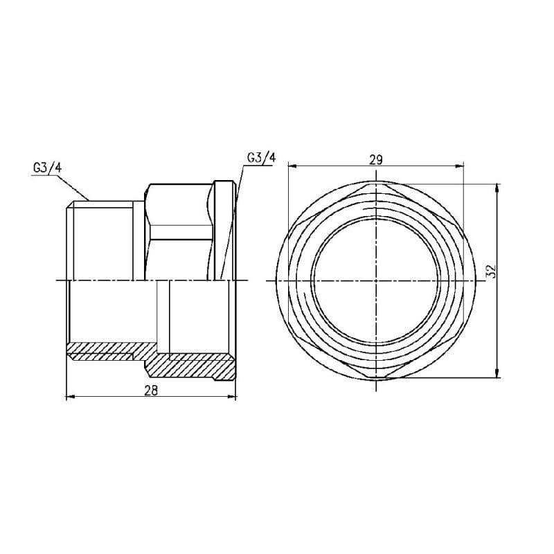 Переход SD Forte 3/4"х3/4" ВН SF3602020 (FRRS00002617) - фото 2