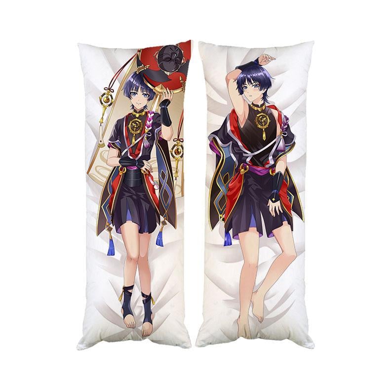 Подушка дакимакура Скарамучча Геншин декоративная ростовая для обнимания 40x120 см (1699688036)