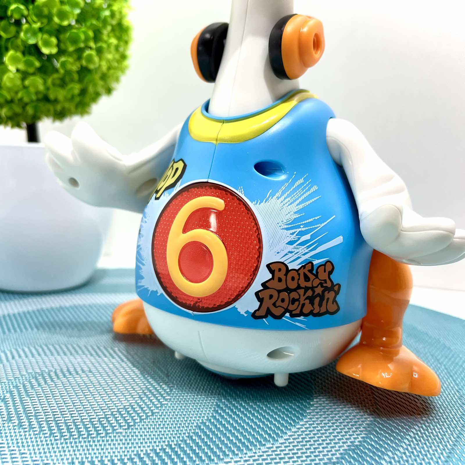 Музыкальная игрушка Hola Гусь хипхопер говорит по-английски/поет хип-хоп песни/подсветки/пляшет Синий (828) - фото 9