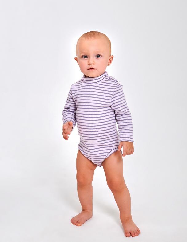 Боди-гольф для девочки Smil Кашкорс с начесом полоса 74 см Сиреневый (102773)