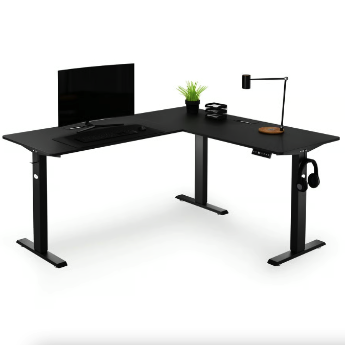 Компьютерный угловой стол Di Volio Montaro с регулируемой высотой Черный (5016)