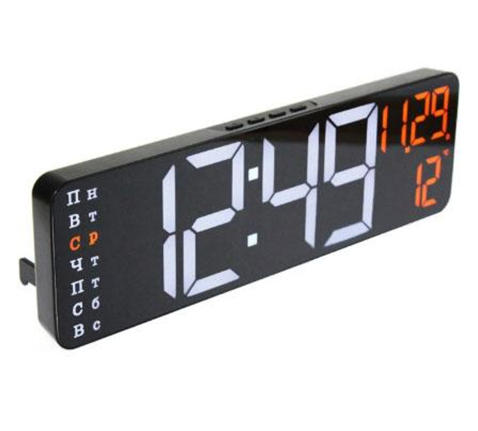 Часы настольные SM-601 с пультом Черный (GR-05017)