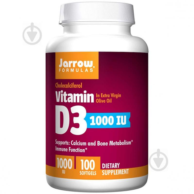 Вітамін D3 (Холекальциферол), 1000 МО, Jarrow Formulas, 100 гелевих капсул