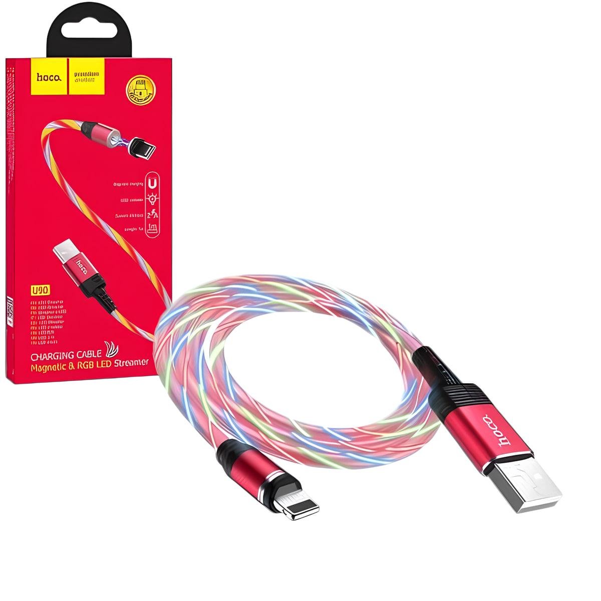 Кабель магнитный Hoco U90 Lightning Розовый (24174658) Кабель магнитный Hoco U90 Lightning Розовый (24174658)