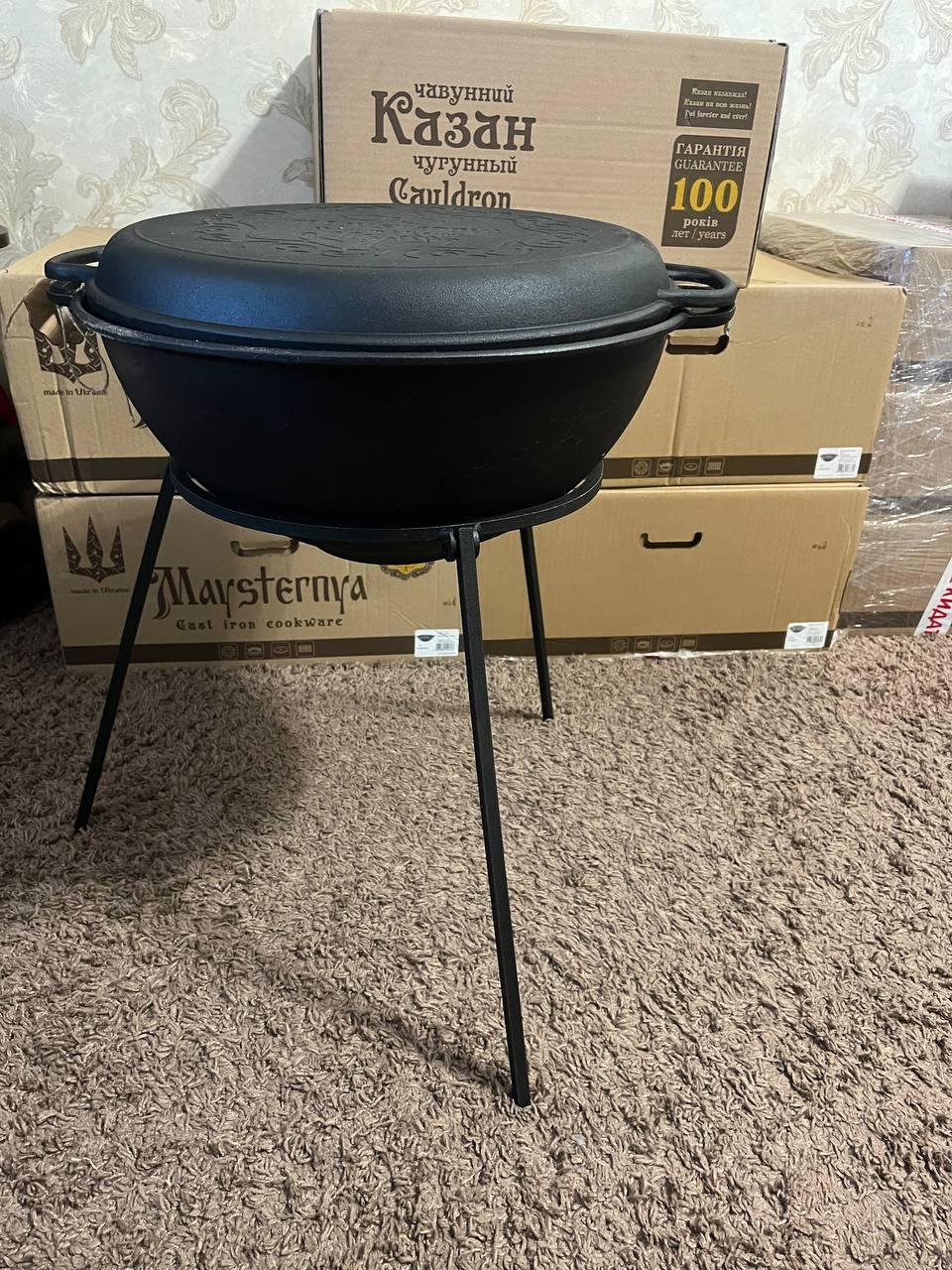 Казан чавунний Maysternya з кришкою-сковородою і триногою 12 л (2603332451) - фото 10 Казан чавунний Maysternya з кришкою-сковородою і триногою 12 л (2603332451) - фото 10