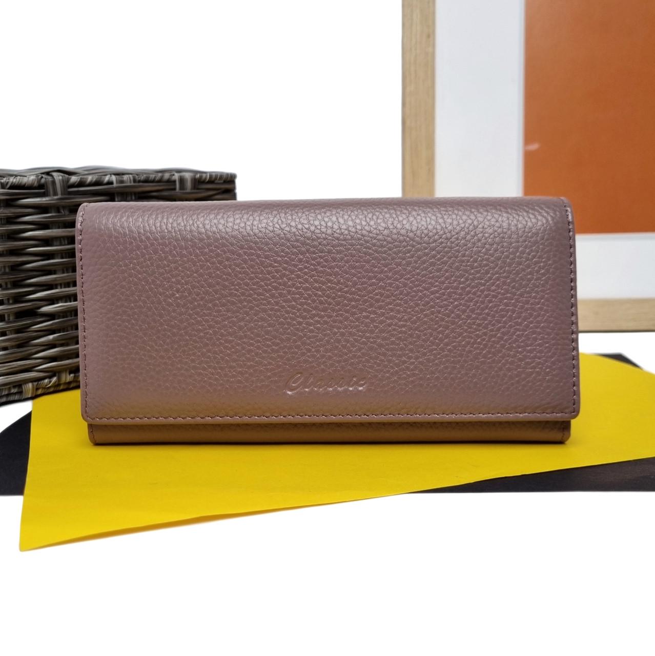 Гаманець гарний жіночий Genuine Leather шкіряний Пудровий (2202-05142E-23 tarocolor)