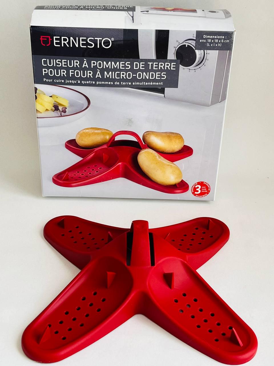 Форма для запікання картоплі в мікрохвильовці ERNESTO 18x18x6 см Червоний