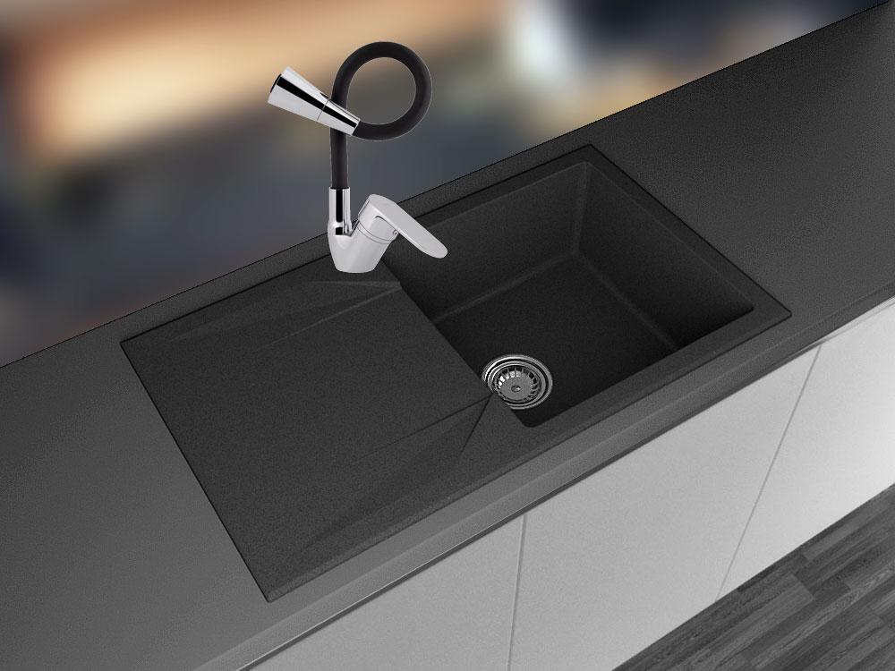 Смеситель для кухни гибкий Continent Pul i16 Черный (28711028) - фото 3 Смеситель для кухни гибкий Continent Pul i16 Черный (28711028) - фото 3