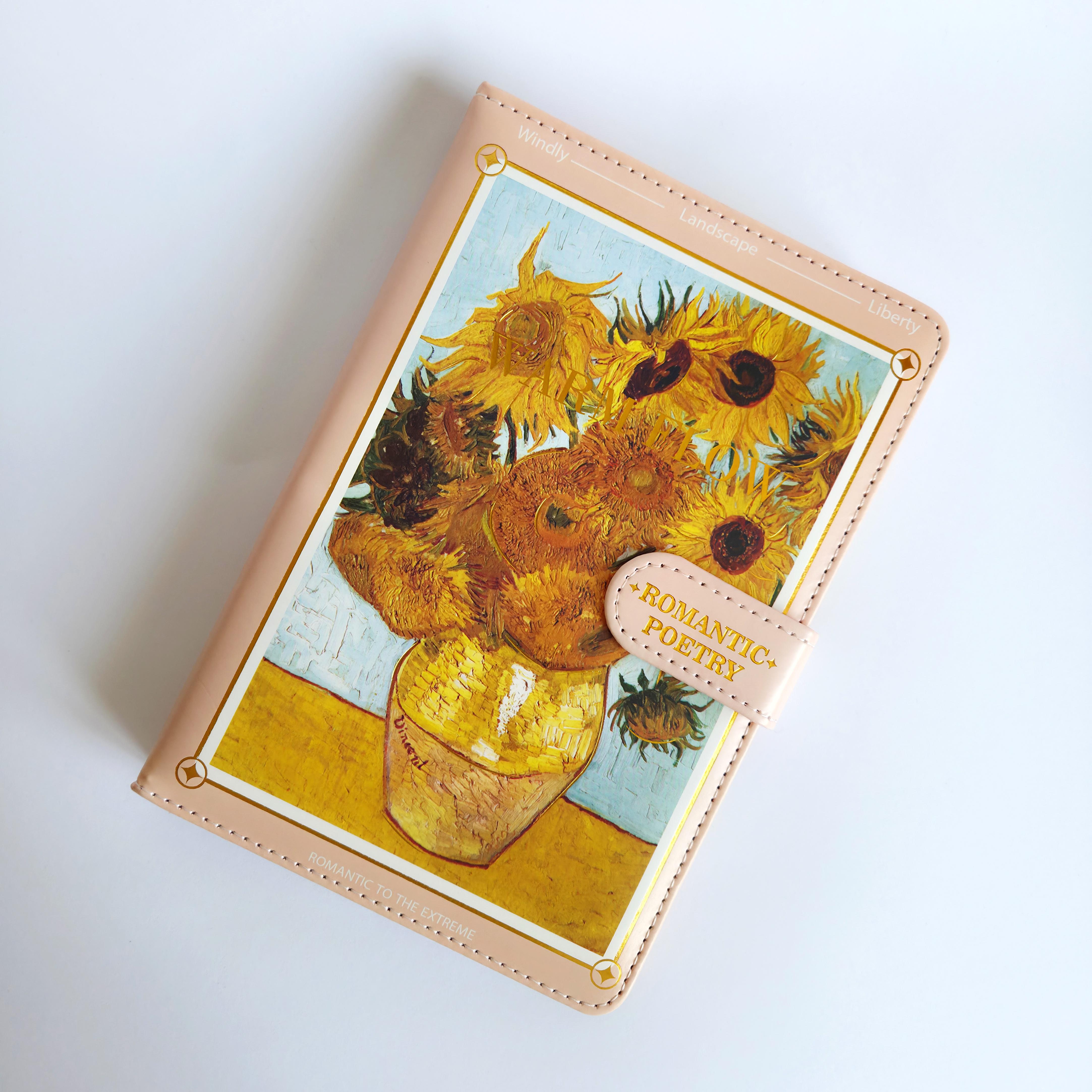 Блокнот А5 в клеточку с принтом картины Ван Гог Подсолнухи 128 листов (370)