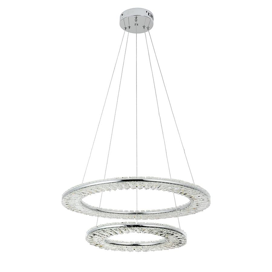 Люстра подвесная хрустальная LED кольца Levistella 799L8806 400+600 CH Хром (137814)