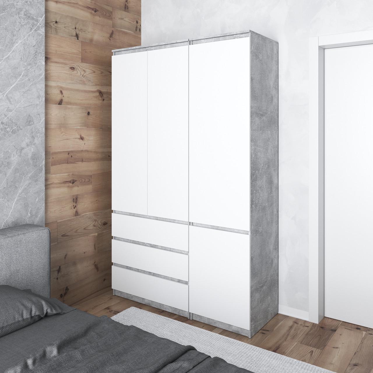 Мебельный комплект для одежды Вайс R9/R22 1304х500х2110 мм Бетон/Белый фасад (30847161) - фото 1